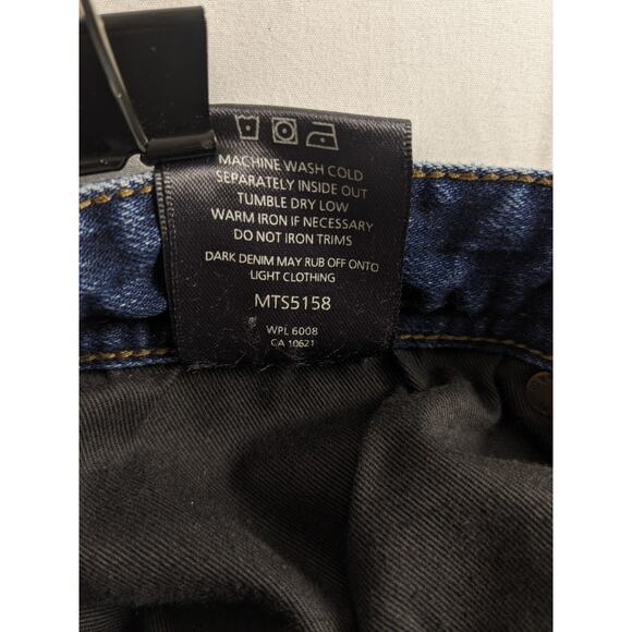 Slate Denim & Co Miles Slim Tapered Distressed Patchwork Jeans 32x30 Whiskered - Picture 8 of 8